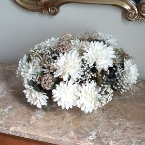 Silk flower arrangement Pfaltzgraff Bowl